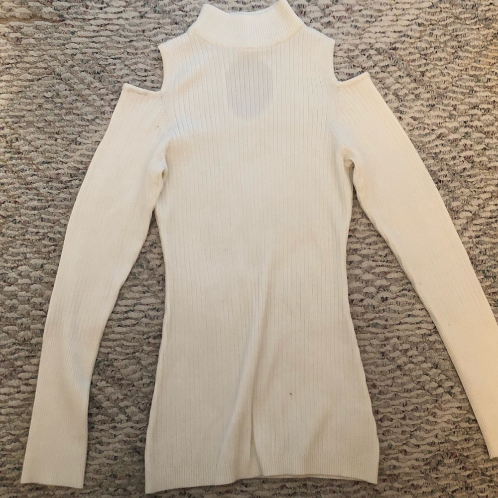 Cold shoulder sweater